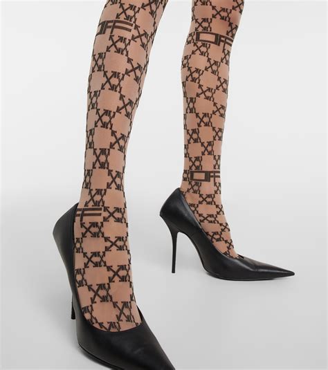 chanel logo tights white|Chanel monogram tights.